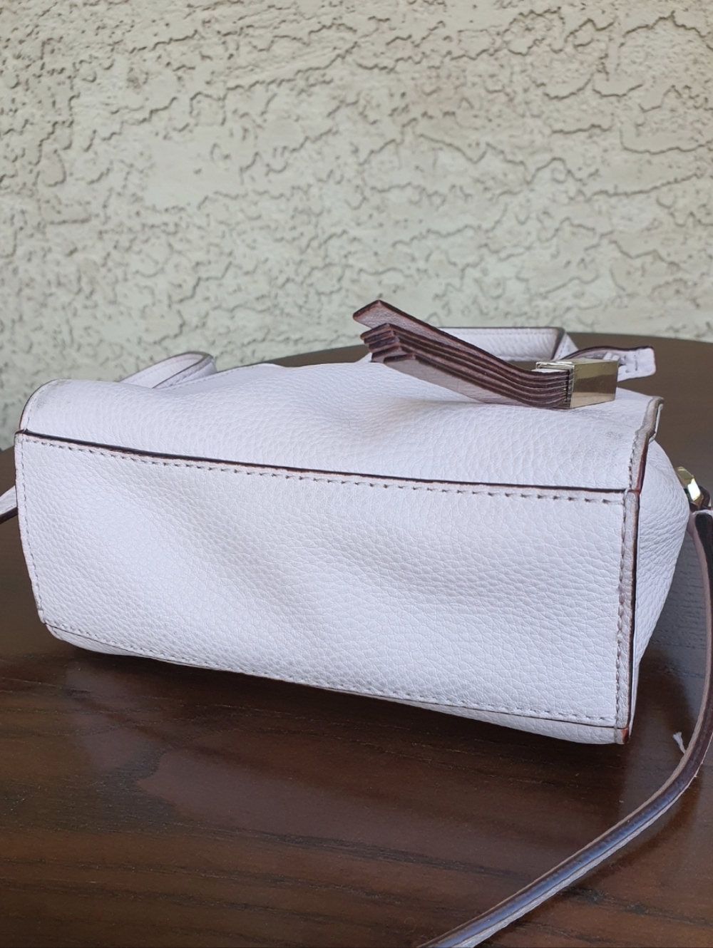 Kate Spade Grey St Mini Dominique Satchel Magnolia Pink Pebble Leather Crossbody - Picture 12 of 13